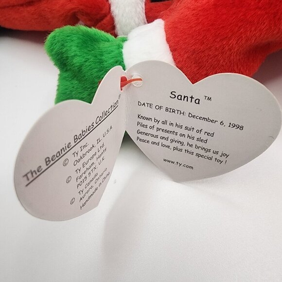 TY Beanie Baby "Santa the Santa Claus" with Both Hang and Tush Tags - Picture 8 of 14